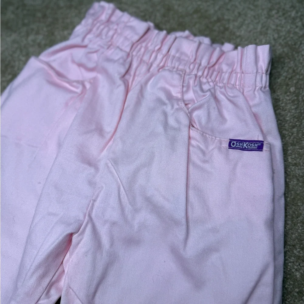 Vintage OshKosh Girls Pink‎ Cotton Pants 4T Made in USA Elastic Waist